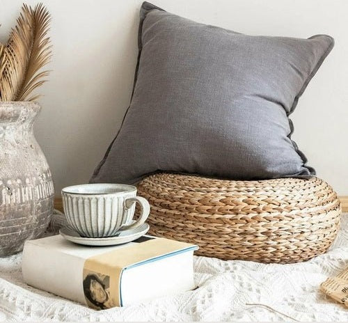 Linen Throw Pillow Cover | Natural Linen and Cotton Blend.