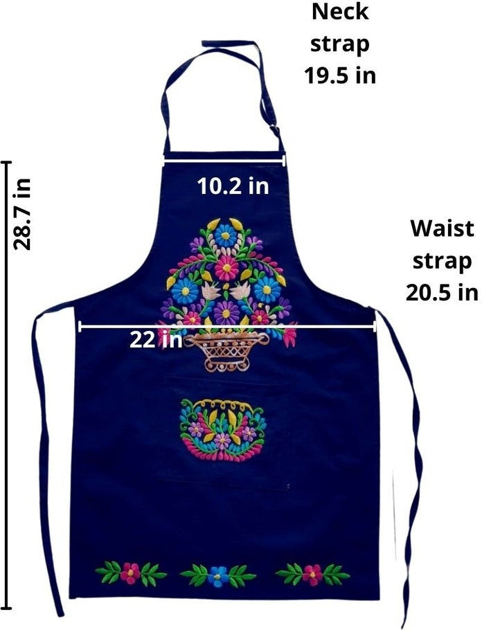 Mexican Embroidered Apron - Gift-Ready Apron.