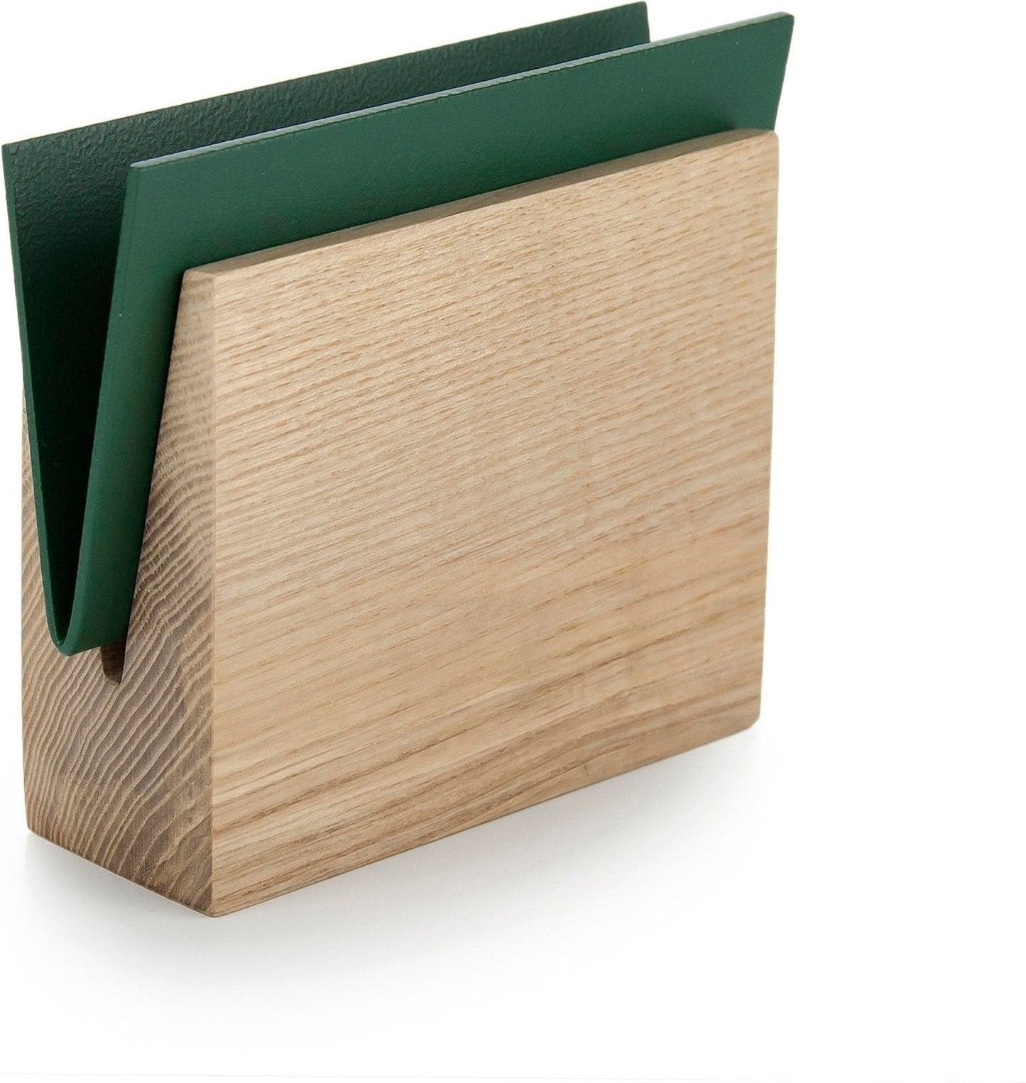 Modern Ash Wood & Metal Napkin Holder, Minimalist Organizer.