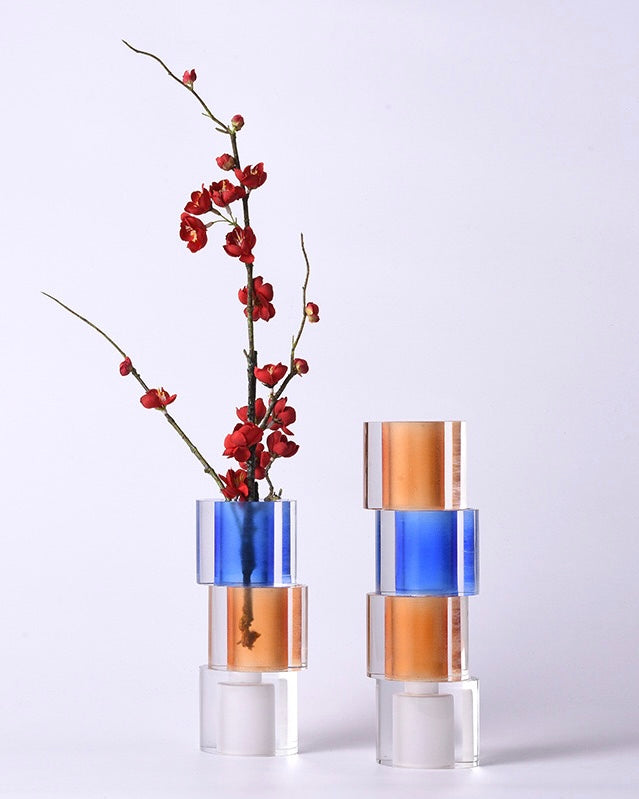 Acrylic Multi-Tone Pillar Flower Vases