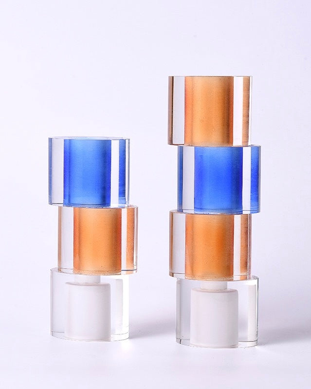 Acrylic Multi-Tone Pillar Flower Vases