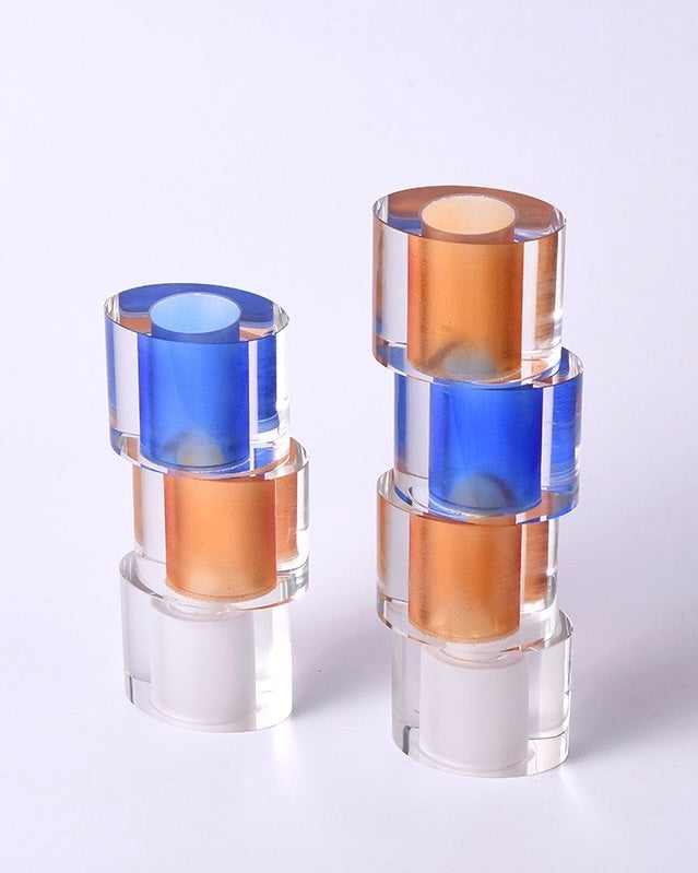 Acrylic Multi-Tone Pillar Flower Vases