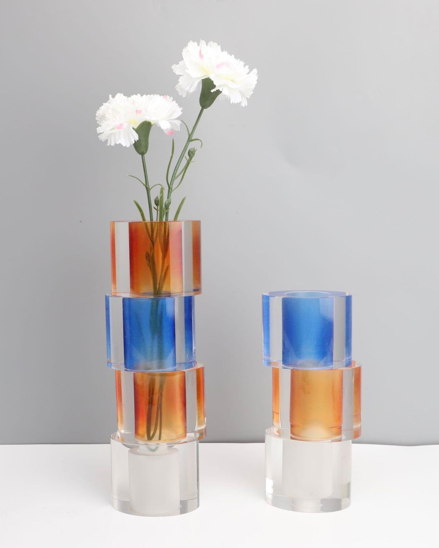 Acrylic Multi-Tone Pillar Flower Vases