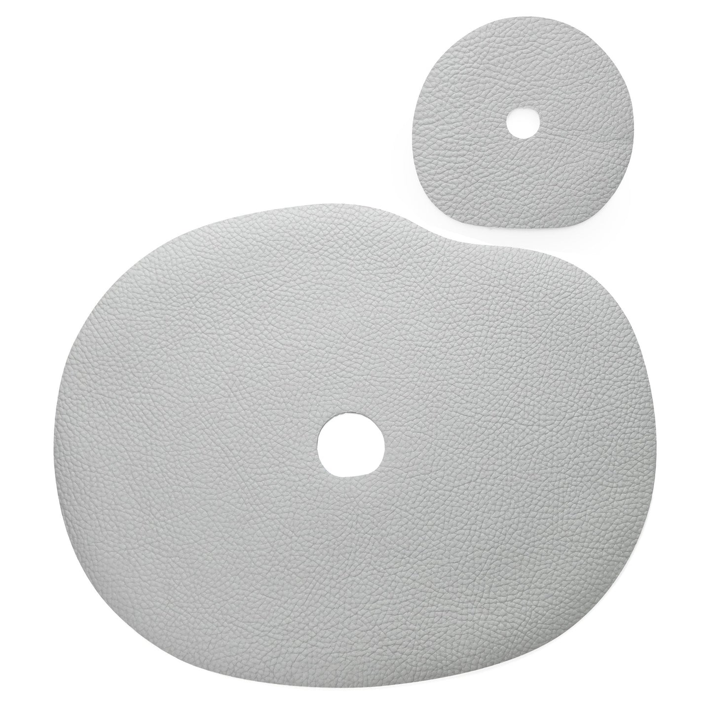 Natural leather placemat and coaster | grey blue – Thoughtful Gift from The Gift Shop UAE