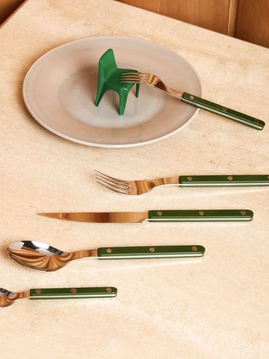 Retro Stainless Steel Flatware Set of 10 - The Gift Shop