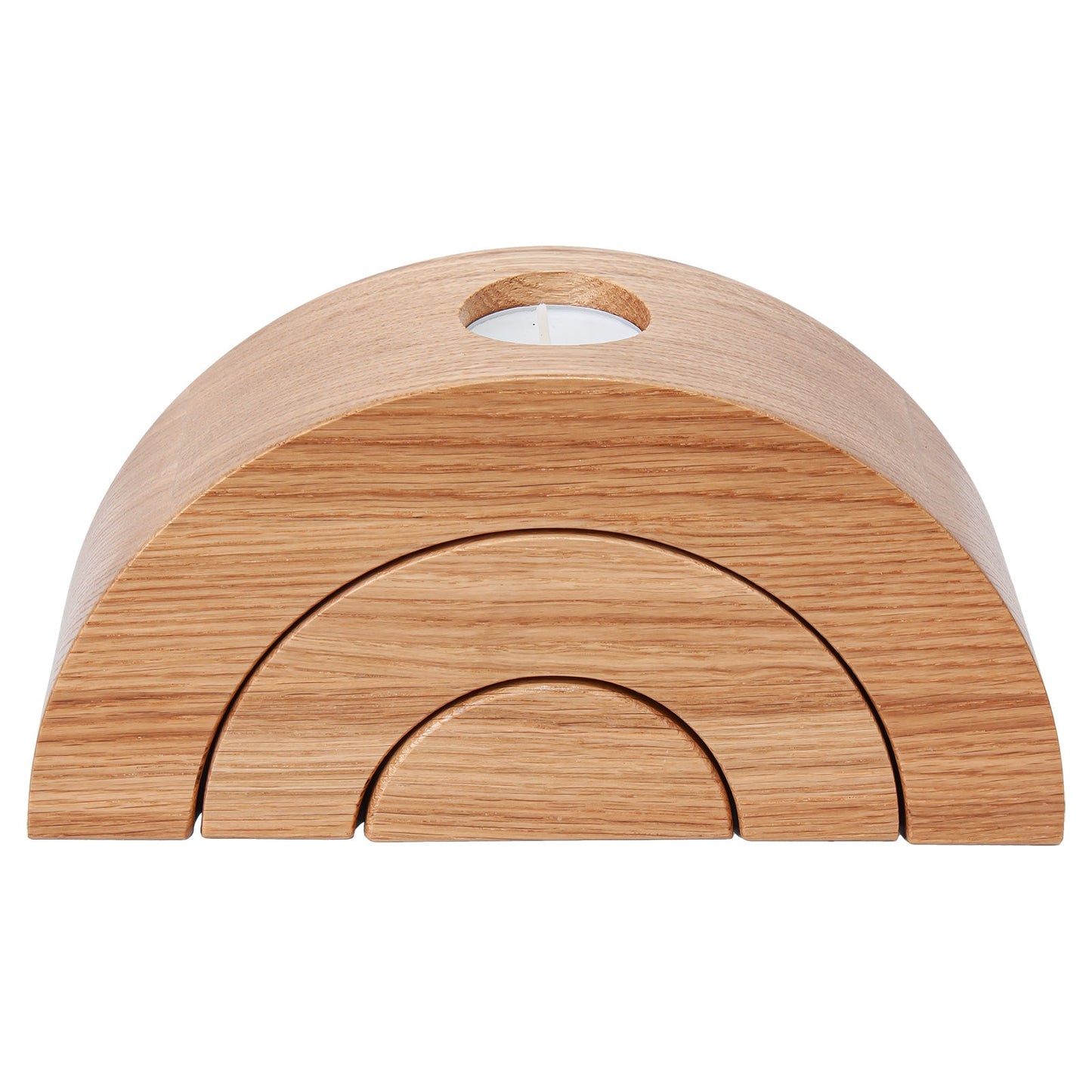 Set of 3 Rounded Wooden Tealight Holders - The Gift Shop