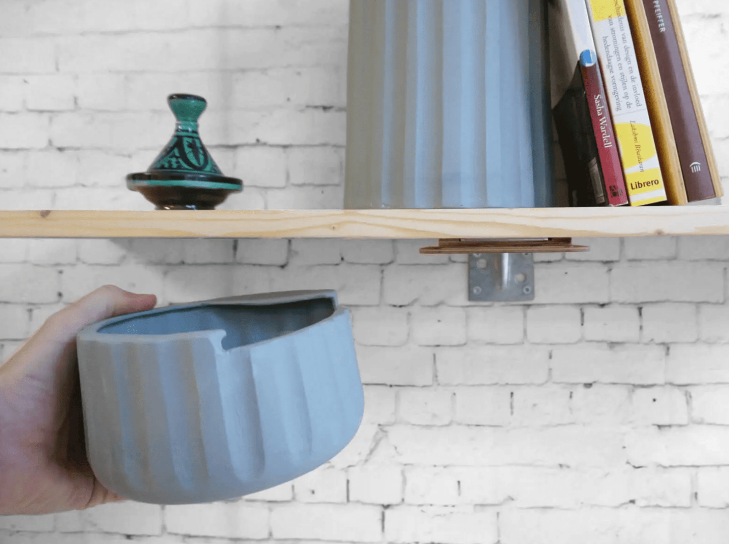 Shelf Vase - Sculpted Jesmonite Form.