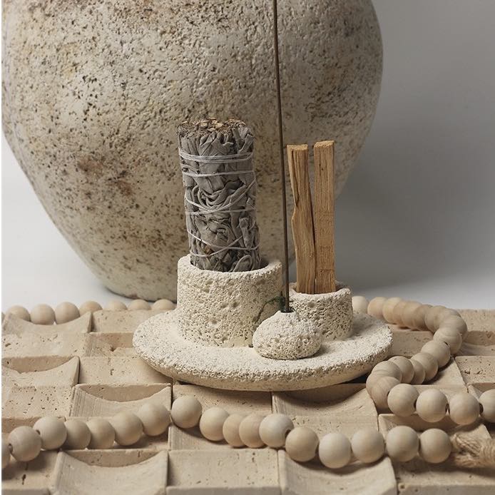 All-in-1 Candle Holder, Sage, Incense & Palo Santo Burner - The Gift Shop
