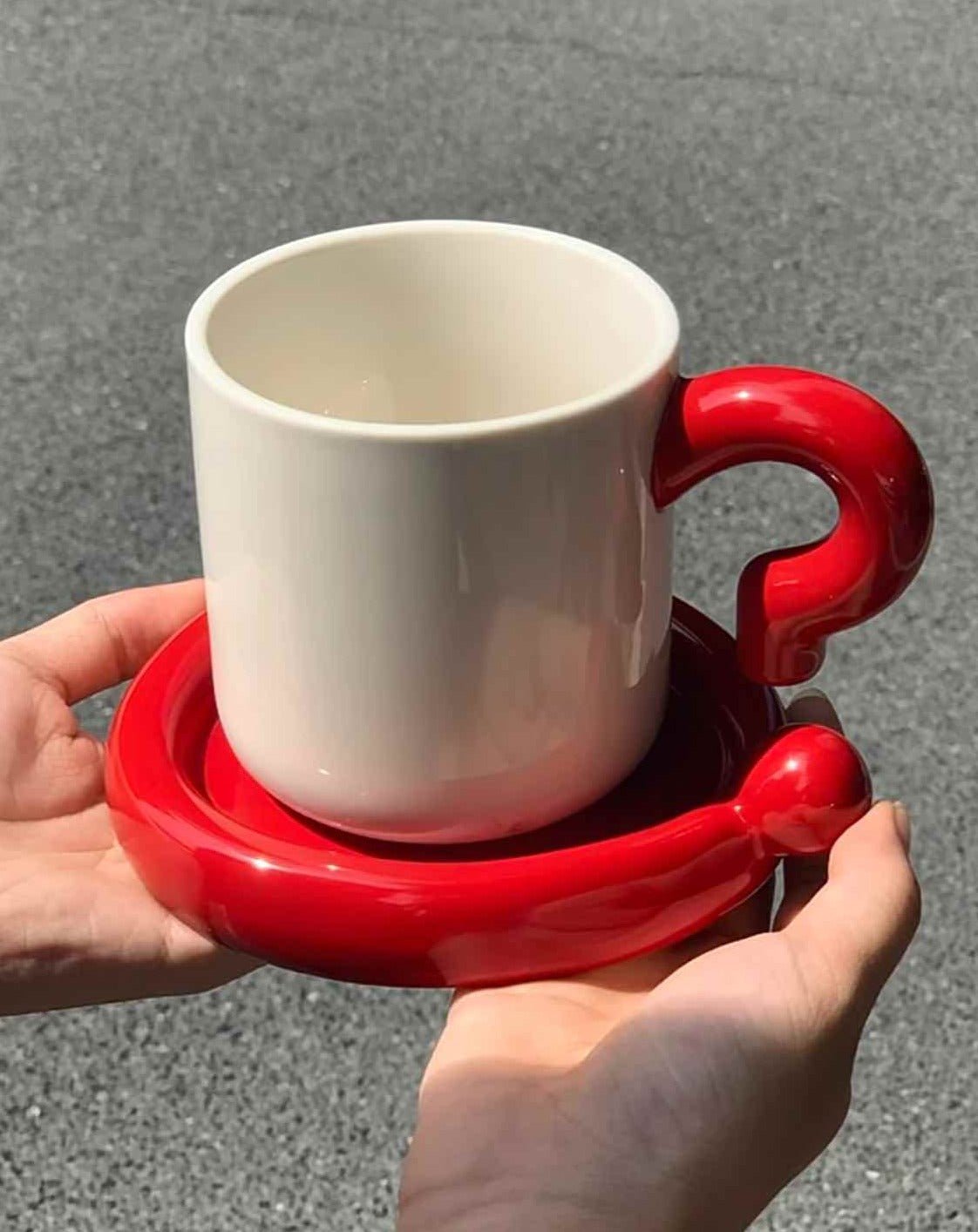 Handmade Ceramic Coffee Mug with Saucer - The Gift Shop