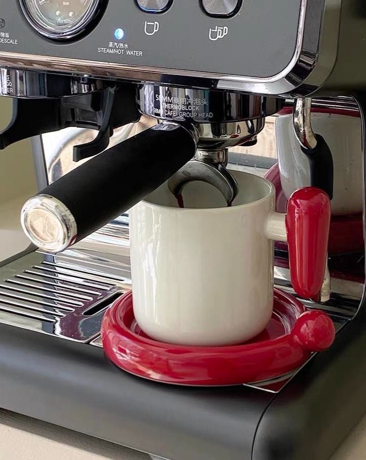 Handmade Ceramic Coffee Mug with Saucer - The Gift Shop