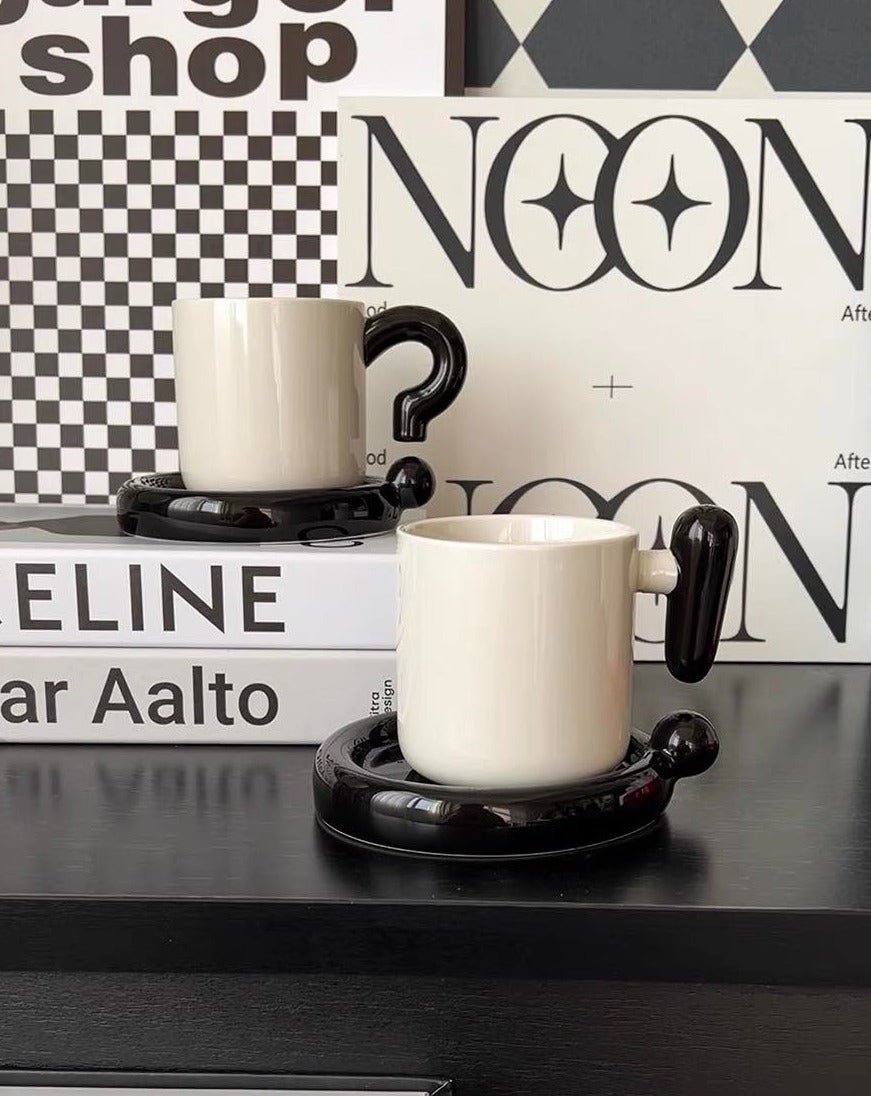 Handmade Ceramic Coffee Mug with Saucer - The Gift Shop