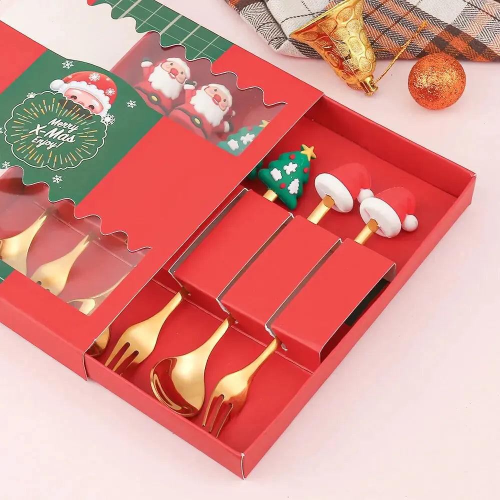 Christmas Cutlery Set: Festive Spoon and Fork - The Gift Shop