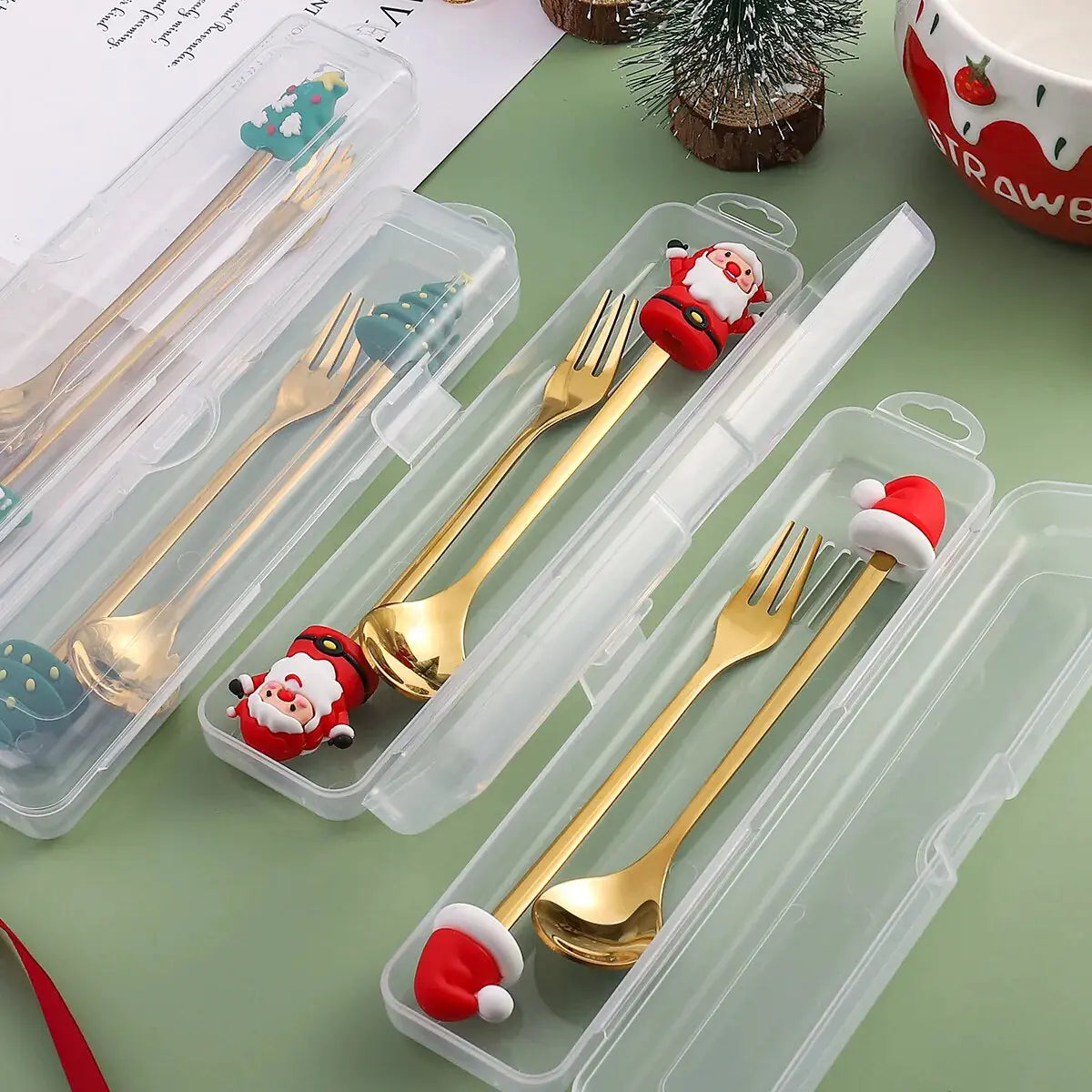 Christmas Cutlery Set: Festive Spoon and Fork - The Gift Shop