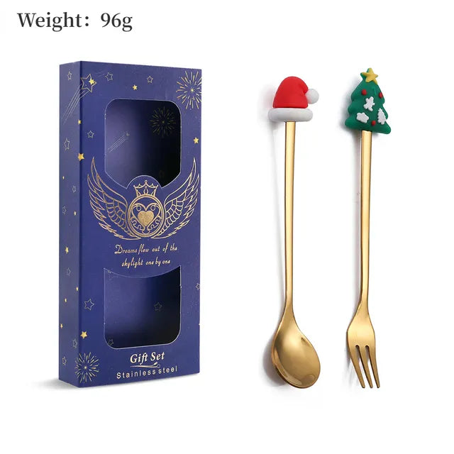 Christmas Cutlery Set: Festive Spoon and Fork - The Gift Shop