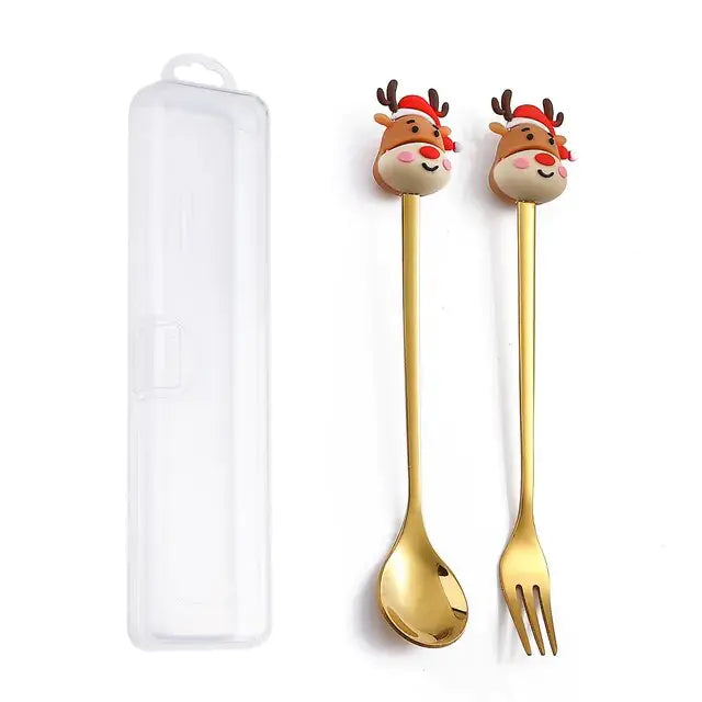 Christmas Cutlery Set: Festive Spoon and Fork - The Gift Shop