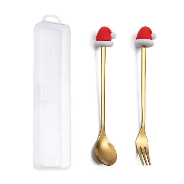 Christmas Cutlery Set: Festive Spoon and Fork - The Gift Shop