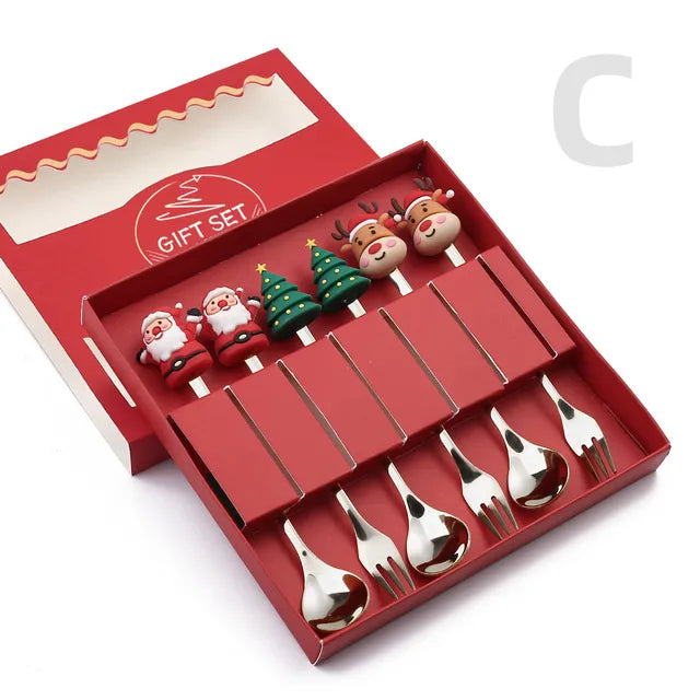 Christmas Cutlery Set: Festive Spoon and Fork - The Gift Shop