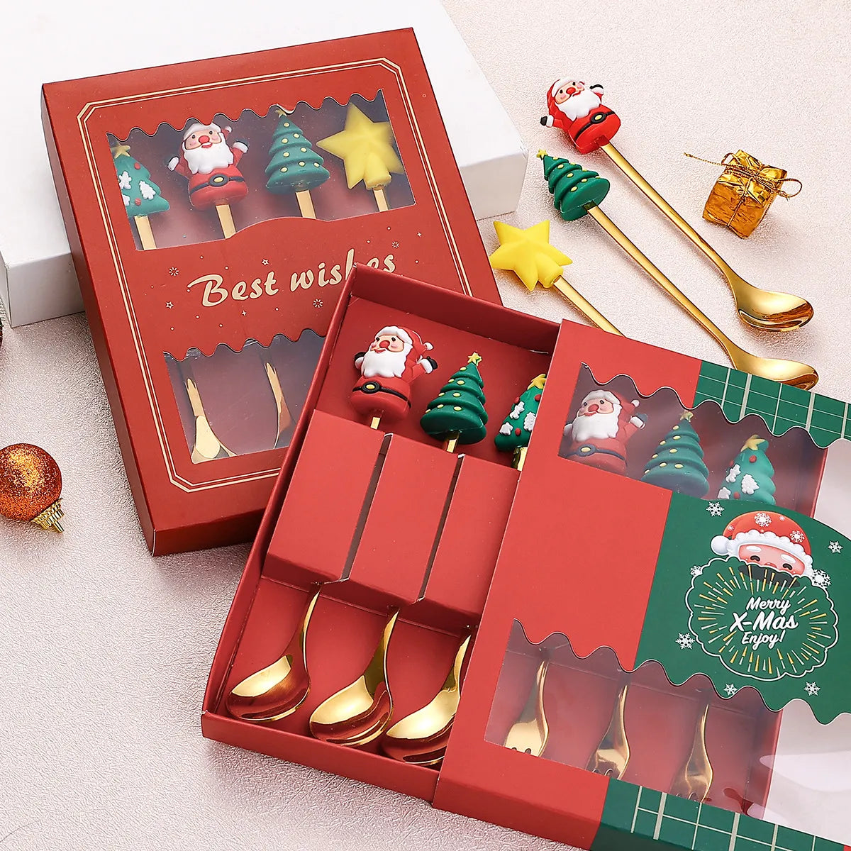 Christmas Cutlery Set: Festive Spoon and Fork - The Gift Shop