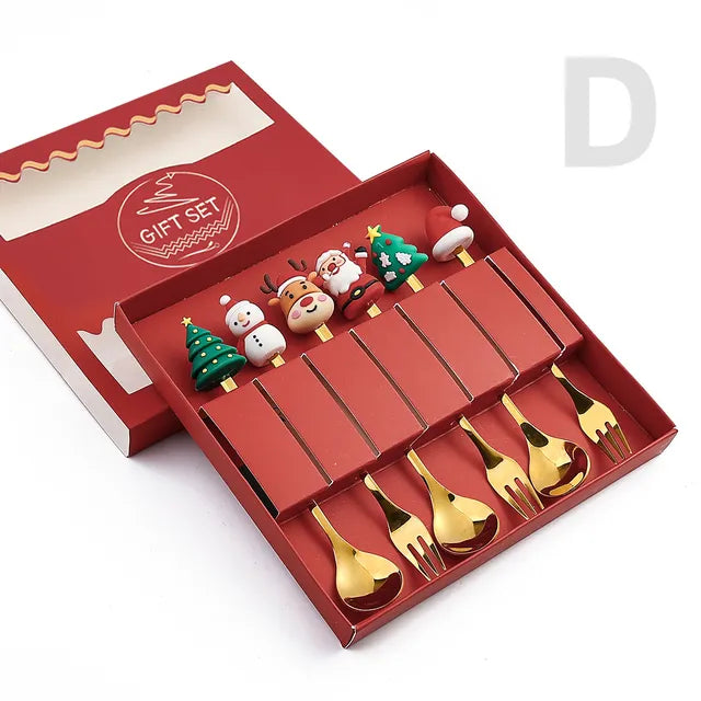 Christmas Cutlery Set: Festive Spoon and Fork - The Gift Shop