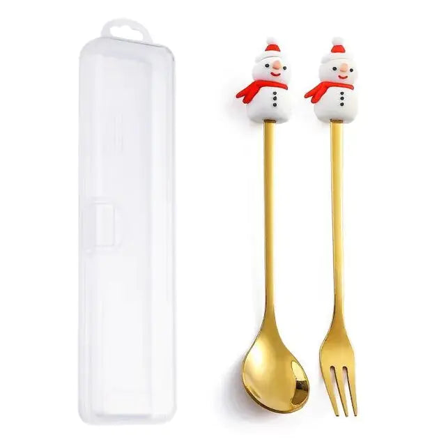 Christmas Cutlery Set: Festive Spoon and Fork - The Gift Shop