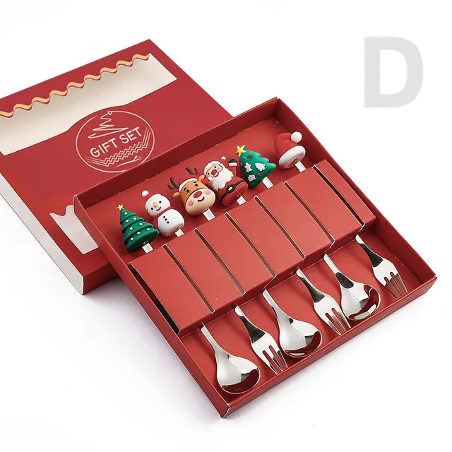 Christmas Cutlery Set: Festive Spoon and Fork - The Gift Shop