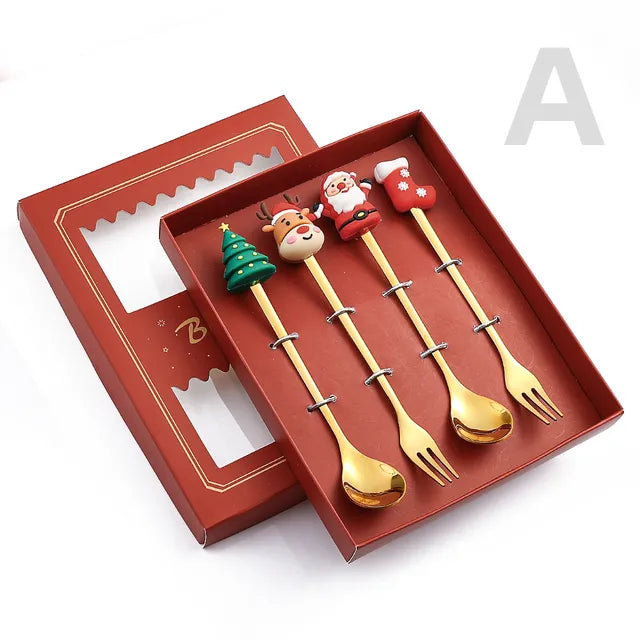 Christmas Cutlery Set: Festive Spoon and Fork - The Gift Shop