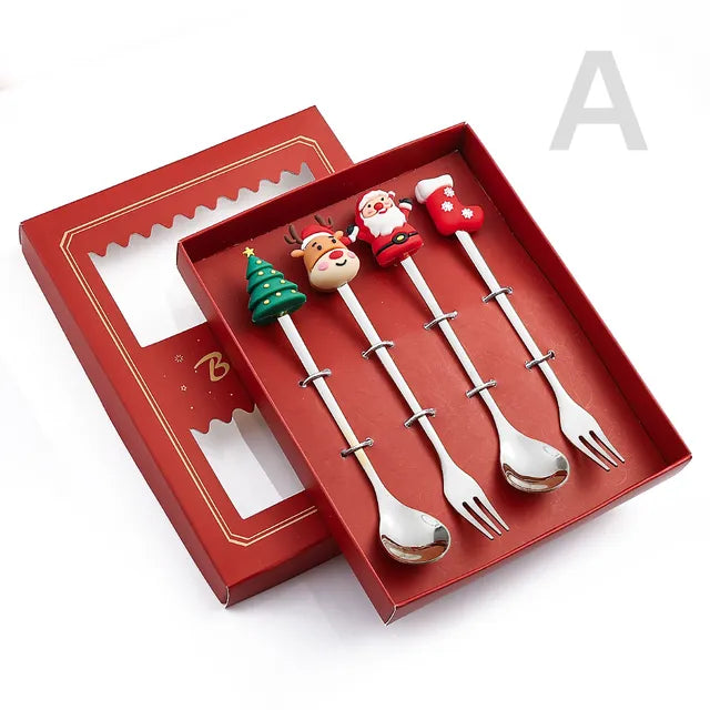 Christmas Cutlery Set: Festive Spoon and Fork - The Gift Shop