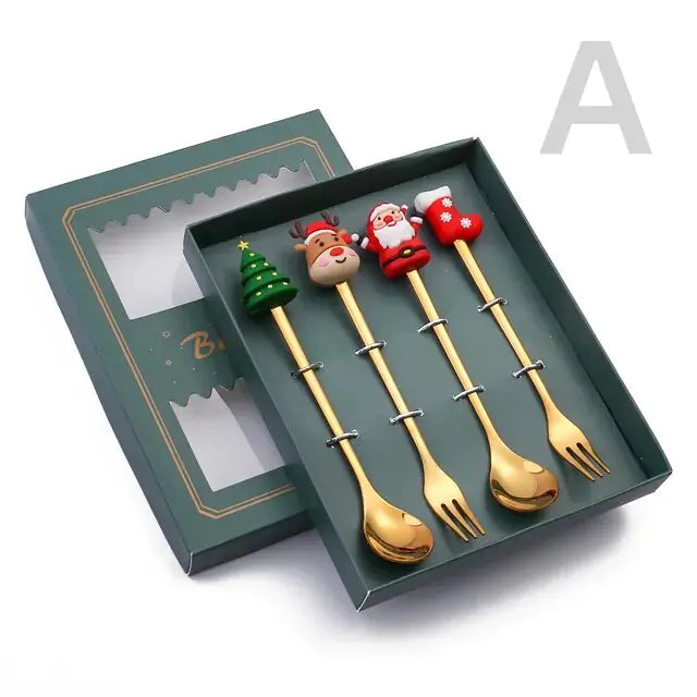 Christmas Cutlery Set: Festive Spoon and Fork - The Gift Shop