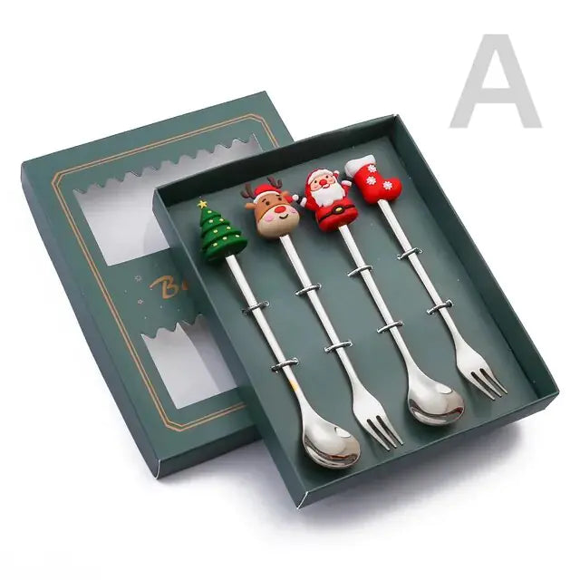 Christmas Cutlery Set: Festive Spoon and Fork - The Gift Shop