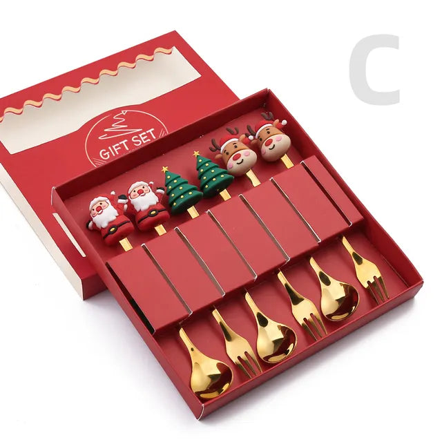 Christmas Cutlery Set: Festive Spoon and Fork - The Gift Shop