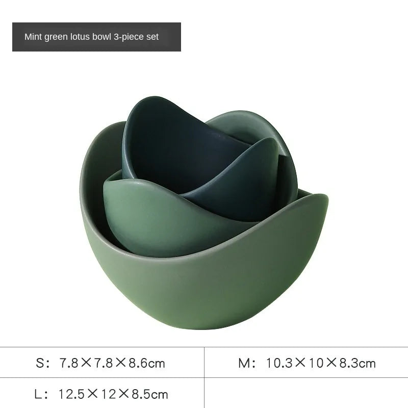 Lotus Ceramic Bowl Dishes And Plates Sets - The Gift Shop