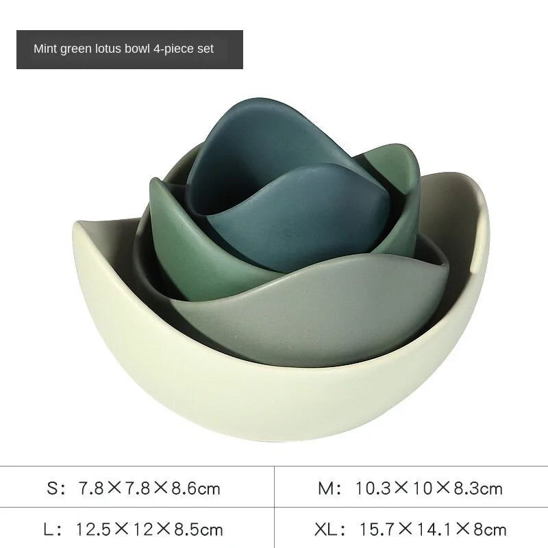 Lotus Ceramic Bowl Dishes And Plates Sets - The Gift Shop