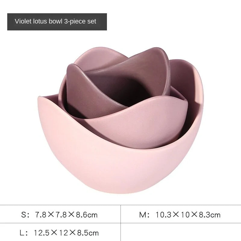 Lotus Ceramic Bowl Dishes And Plates Sets - The Gift Shop