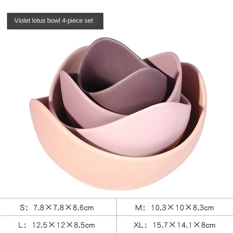 Lotus Ceramic Bowl Dishes And Plates Sets - The Gift Shop