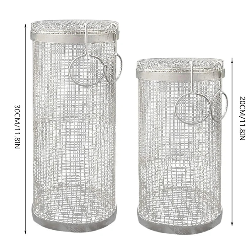 Rolling Grilling Basket Stainless Steel - The Gift Shop