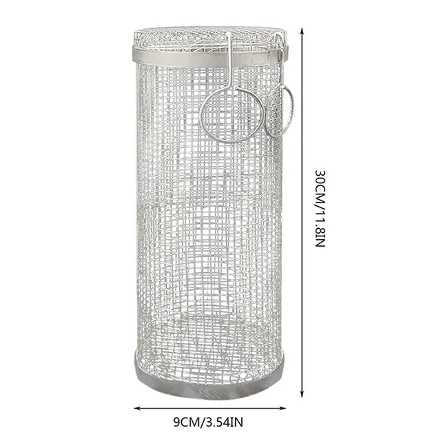 Rolling Grilling Basket Stainless Steel - The Gift Shop