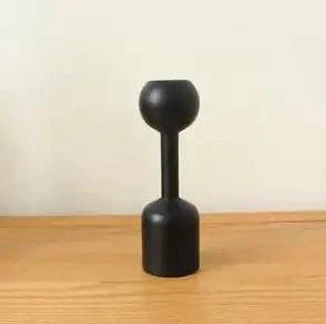Black Wooden Candle Holder - The Gift Shop