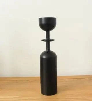 Black Wooden Candle Holder - The Gift Shop