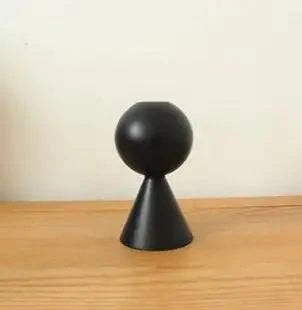 Black Wooden Candle Holder - The Gift Shop