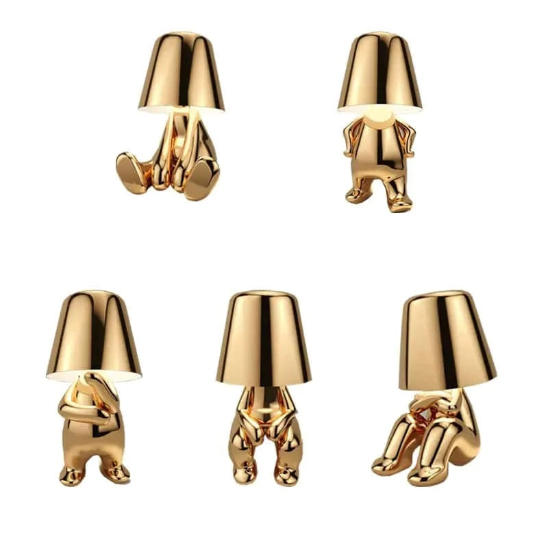 Little Golden Man Table Lamp - Whimsical USB Rechargeable Light - The Gift Shop