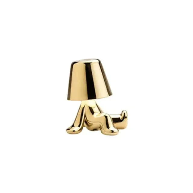 Little Golden Man Table Lamp - Whimsical USB Rechargeable Light - The Gift Shop