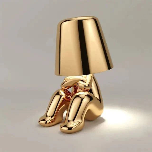 Little Golden Man Table Lamp - Whimsical USB Rechargeable Light - The Gift Shop