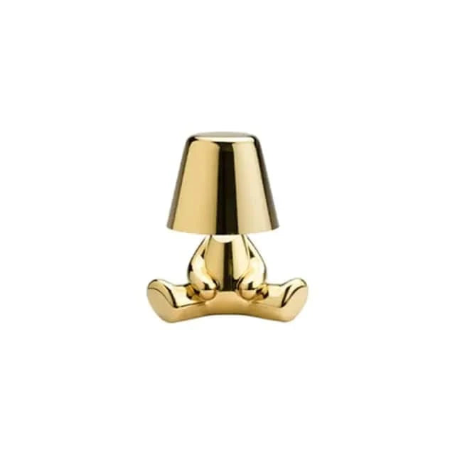 Little Golden Man Table Lamp - Whimsical USB Rechargeable Light - The Gift Shop