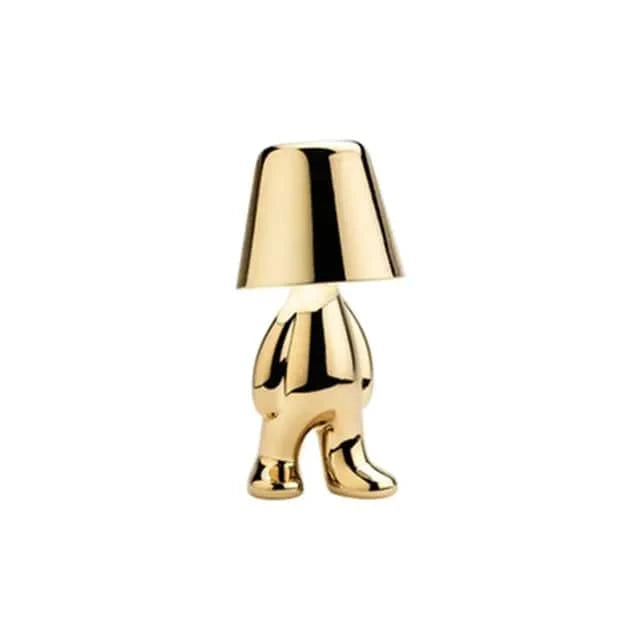 Little Golden Man Table Lamp - Whimsical USB Rechargeable Light - The Gift Shop