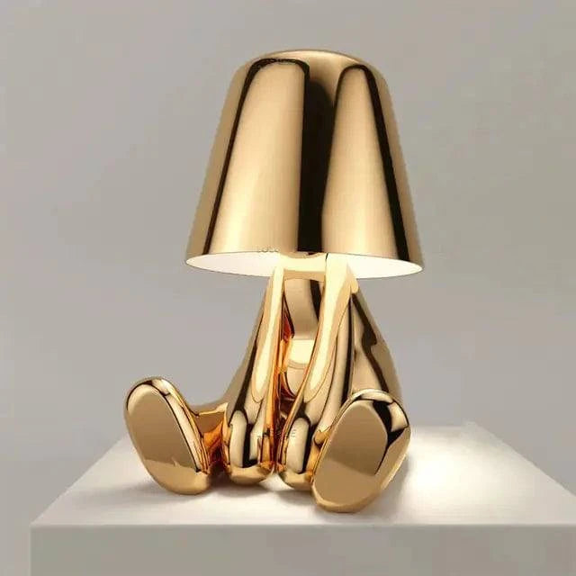 Little Golden Man Table Lamp - Whimsical USB Rechargeable Light - The Gift Shop