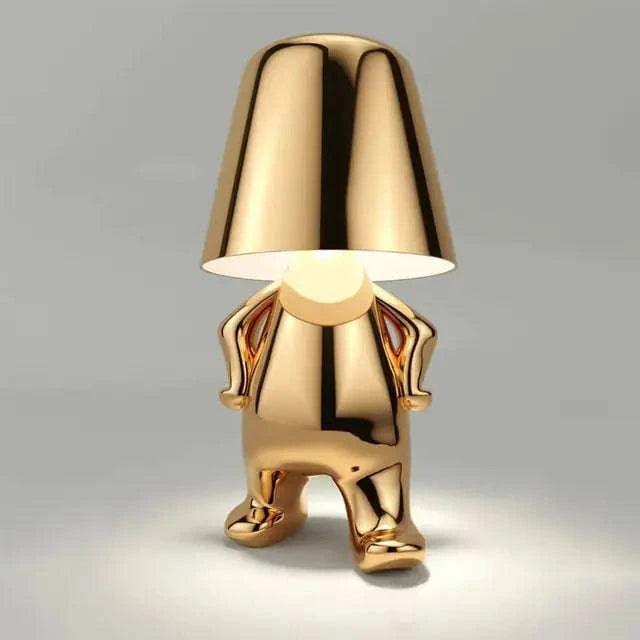 Little Golden Man Table Lamp - Whimsical USB Rechargeable Light - The Gift Shop