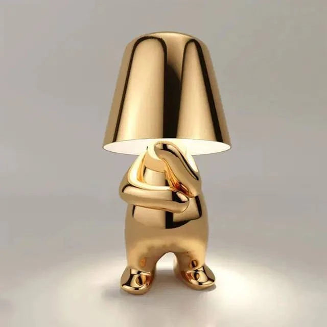Little Golden Man Table Lamp - Whimsical USB Rechargeable Light - The Gift Shop