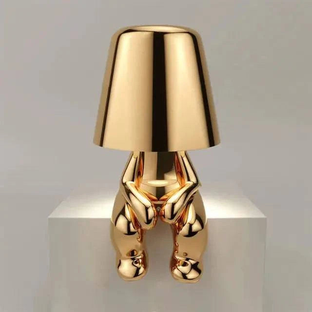 Little Golden Man Table Lamp - Whimsical USB Rechargeable Light - The Gift Shop