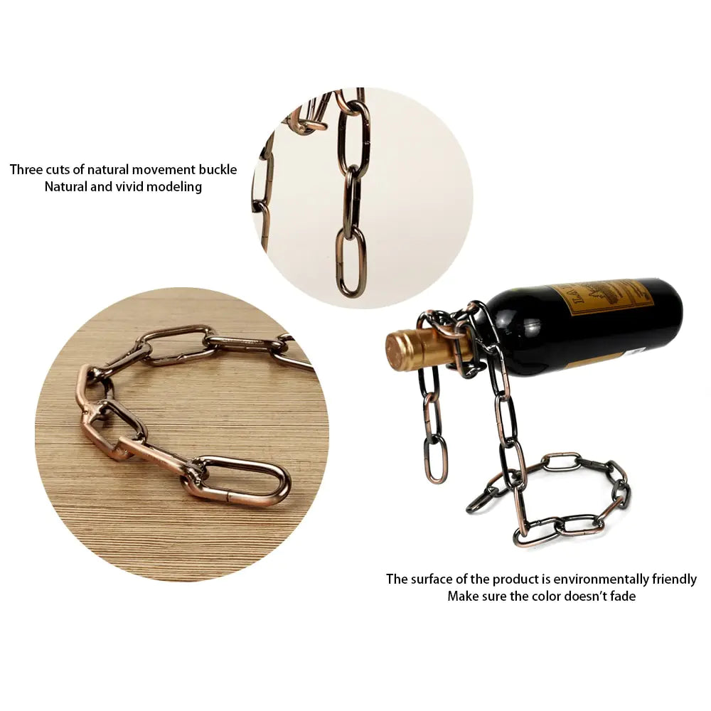 Metal Hanging Suspension Iron Chain Wine Rack - The Gift Shop