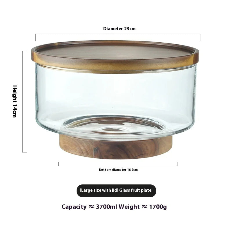 Fruit Bowl with Wooden Base - The Gift Shop